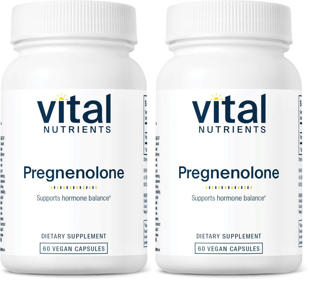 Vital Nutrients Pregnenolone 10 mg – Mood, Memory & Immune Support (60 Veg Caps x2)