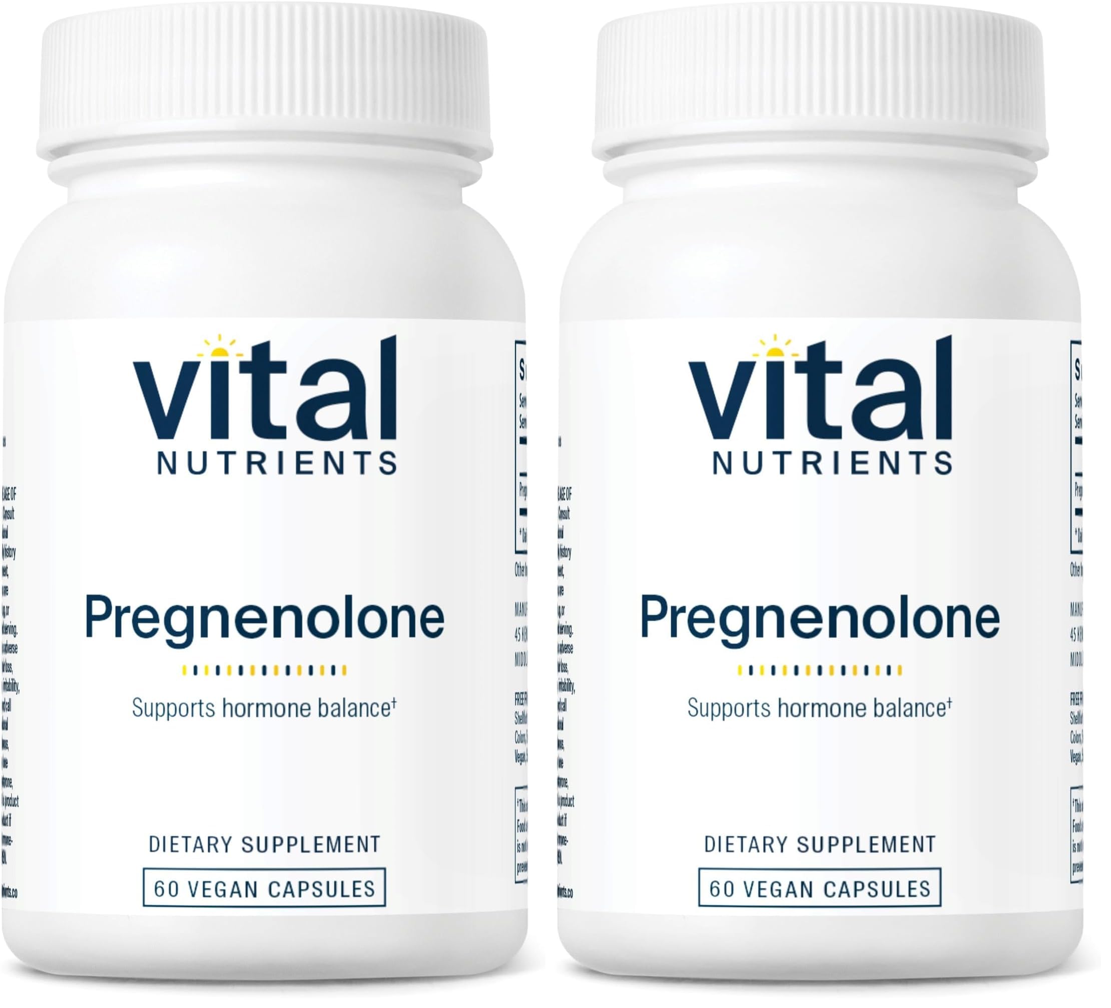 Vital Nutrients Pregnenolone 10 mg – Mood, Memory & Immune Support (60 Veg Caps x2)