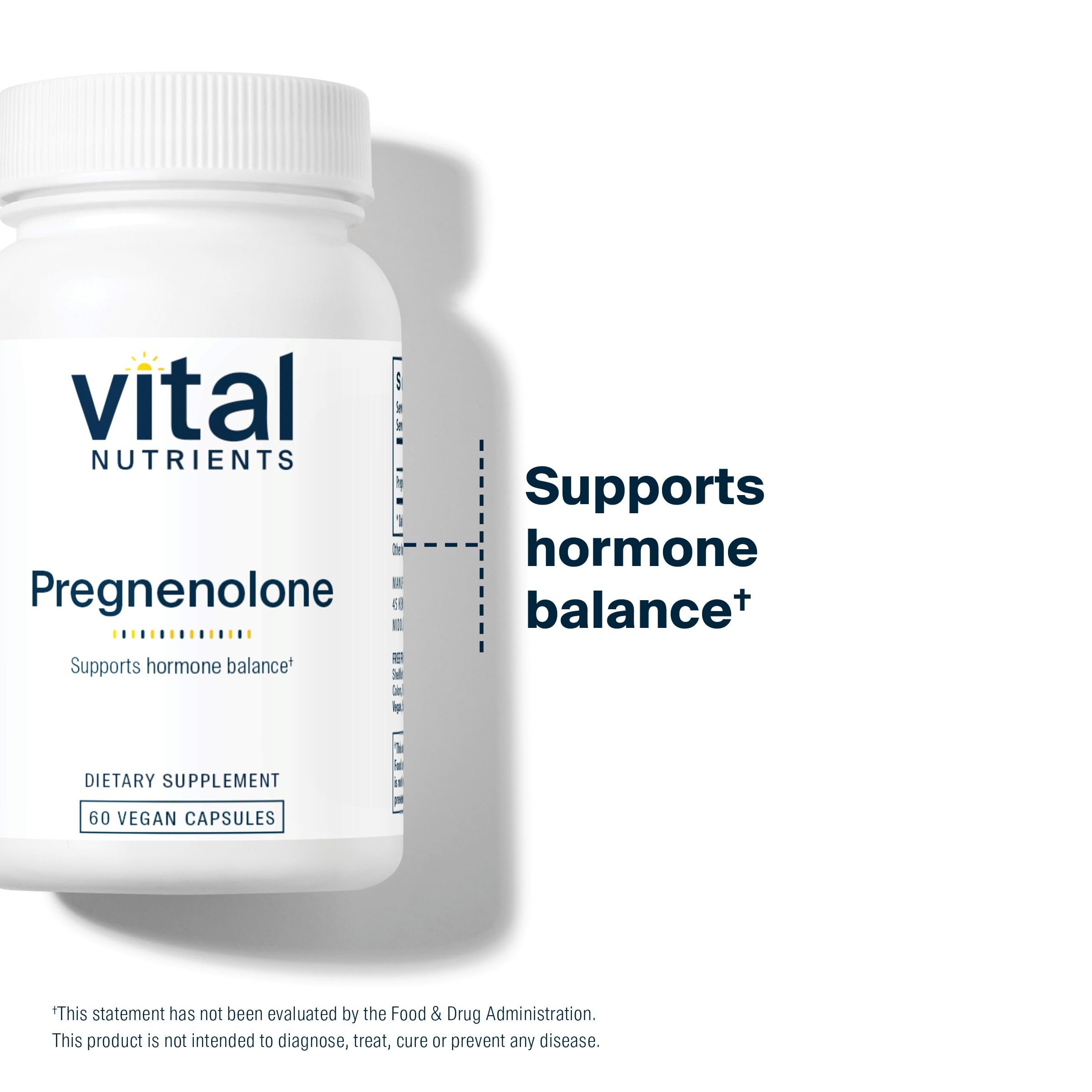 Vital Nutrients Pregnenolone 10 mg – Mood, Memory & Immune Support (60 Veg Caps x2)
