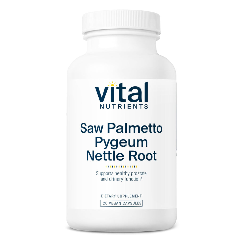 Vital Nutrients Saw Palmetto with Pygeum & Nettle Root – Vegan Prostate Support, 120 Capsules