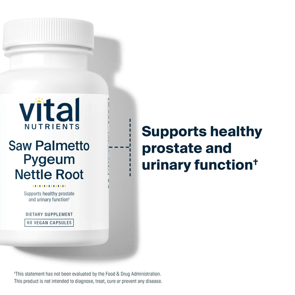 Vital Nutrients Saw Palmetto with Pygeum & Nettle Root – Vegan Prostate Support, 60 Capsules
