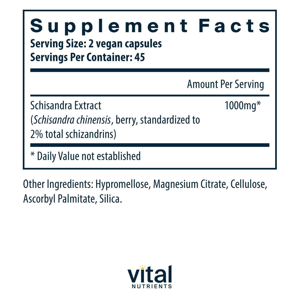 Vital Nutrients Schisandra Extract - Liver, Immune & Energy Support (1000 mg)