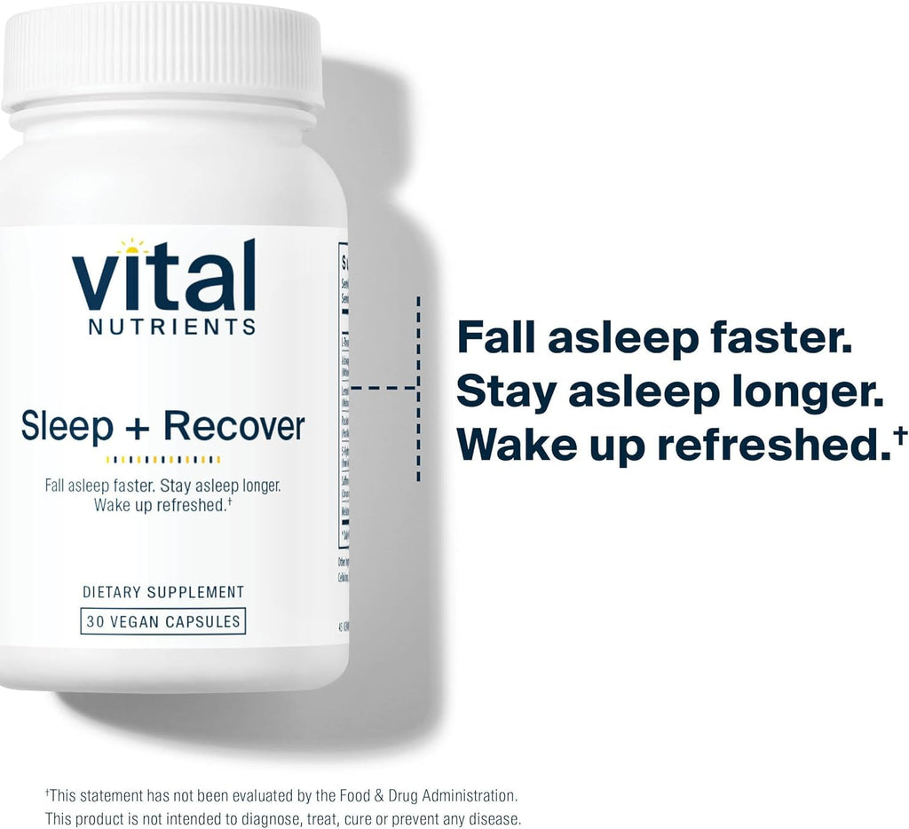 Vital Nutrients Sleep + Recover – Vegan Sleep Support with Melatonin, Ashwagandha & L-Theanine