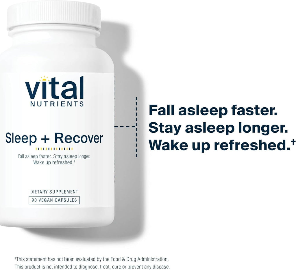 Vital Nutrients Sleep + Recover – Vegan Sleep Support with Melatonin, Ashwagandha & L-Theanine – 90 Capsules