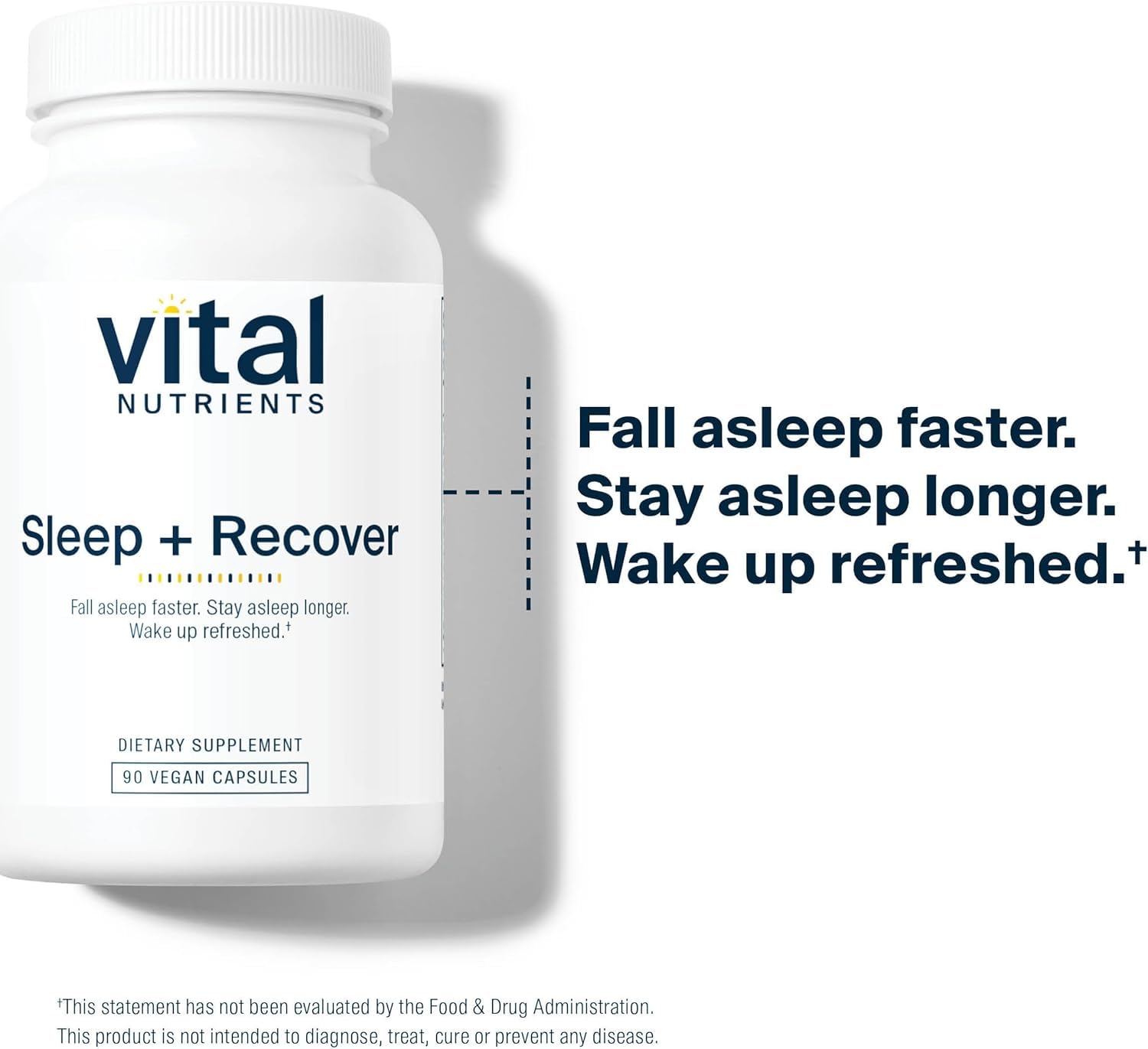 Vital Nutrients Sleep + Recover – Vegan Sleep Support with Melatonin, Ashwagandha & L-Theanine – 90 Capsules