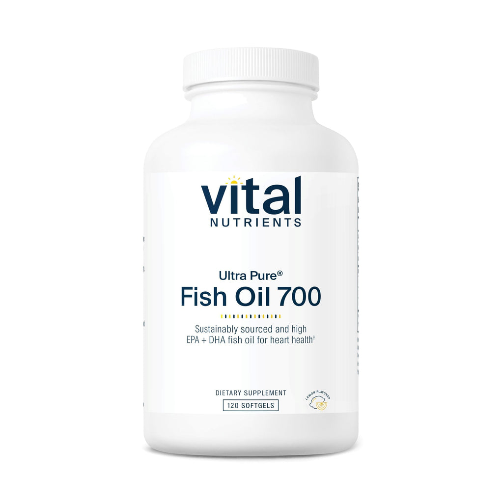 Vital Nutrients Ultra Pure Fish Oil 700 | High EPA & DHA, Lemon Flavor | 120 Softgels
