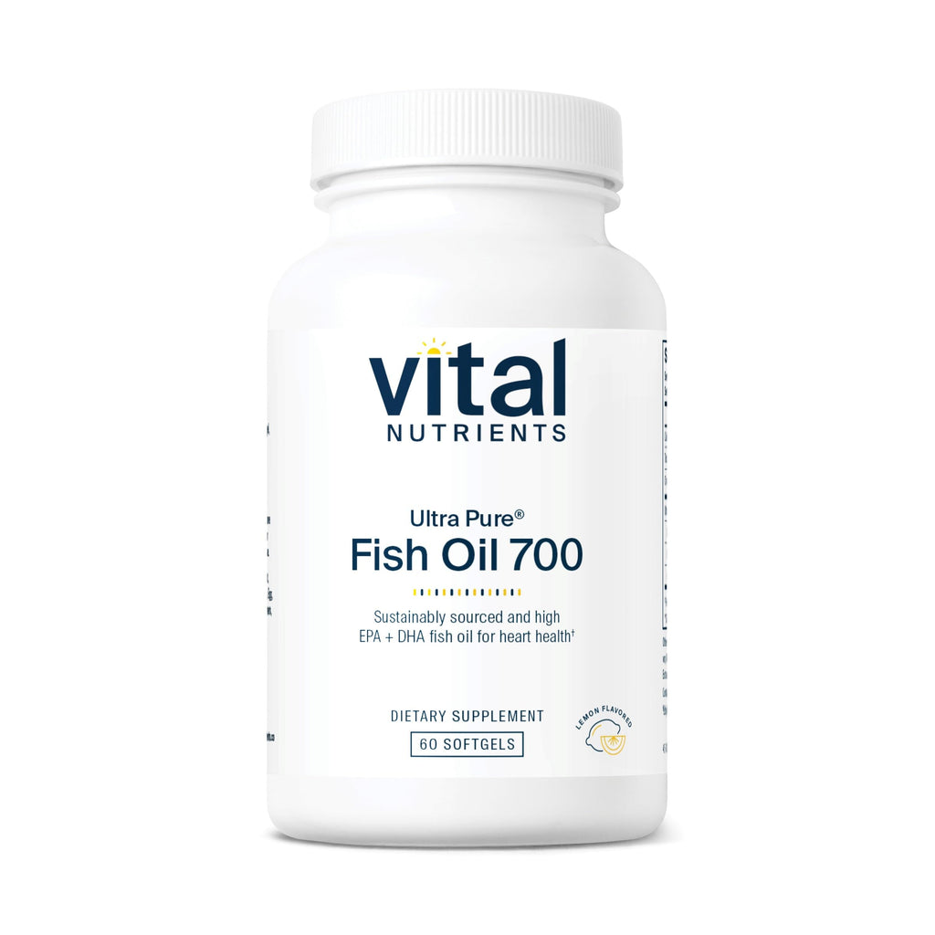 Vital Nutrients Ultra Pure Fish Oil 700 | High EPA & DHA | Lemon | 60 Softgels