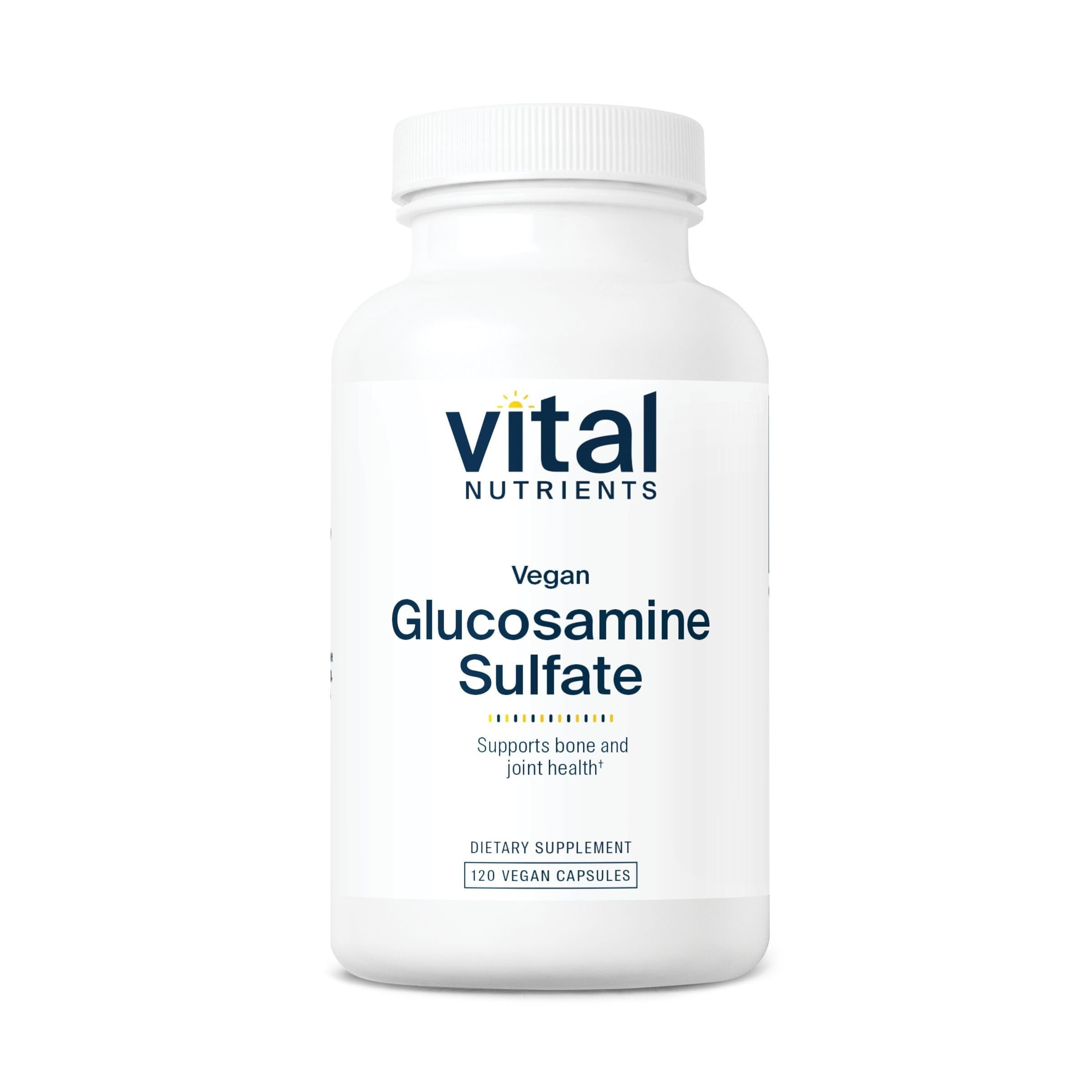 Vital Nutrients Vegan Glucosamine Sulfate 750mg – Joint Support, Cartilage & Mobility | Gluten-Free, Non-GMO | 60 Capsules