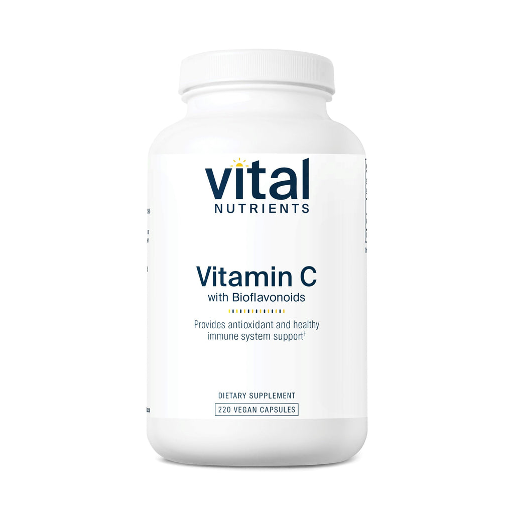 Vital Nutrients Vitamin C with Bioflavonoids | Vegan, Allergen-Free 1000mg Vitamin C + 500mg Citrus Bioflavonoids | 220 Capsules