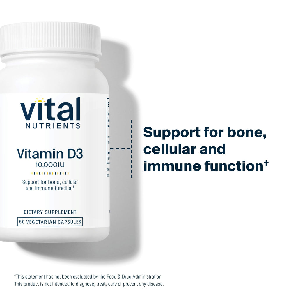 Vital Nutrients Vitamin D3 10000 IU – Immune & Bone Support, 60 Capsules