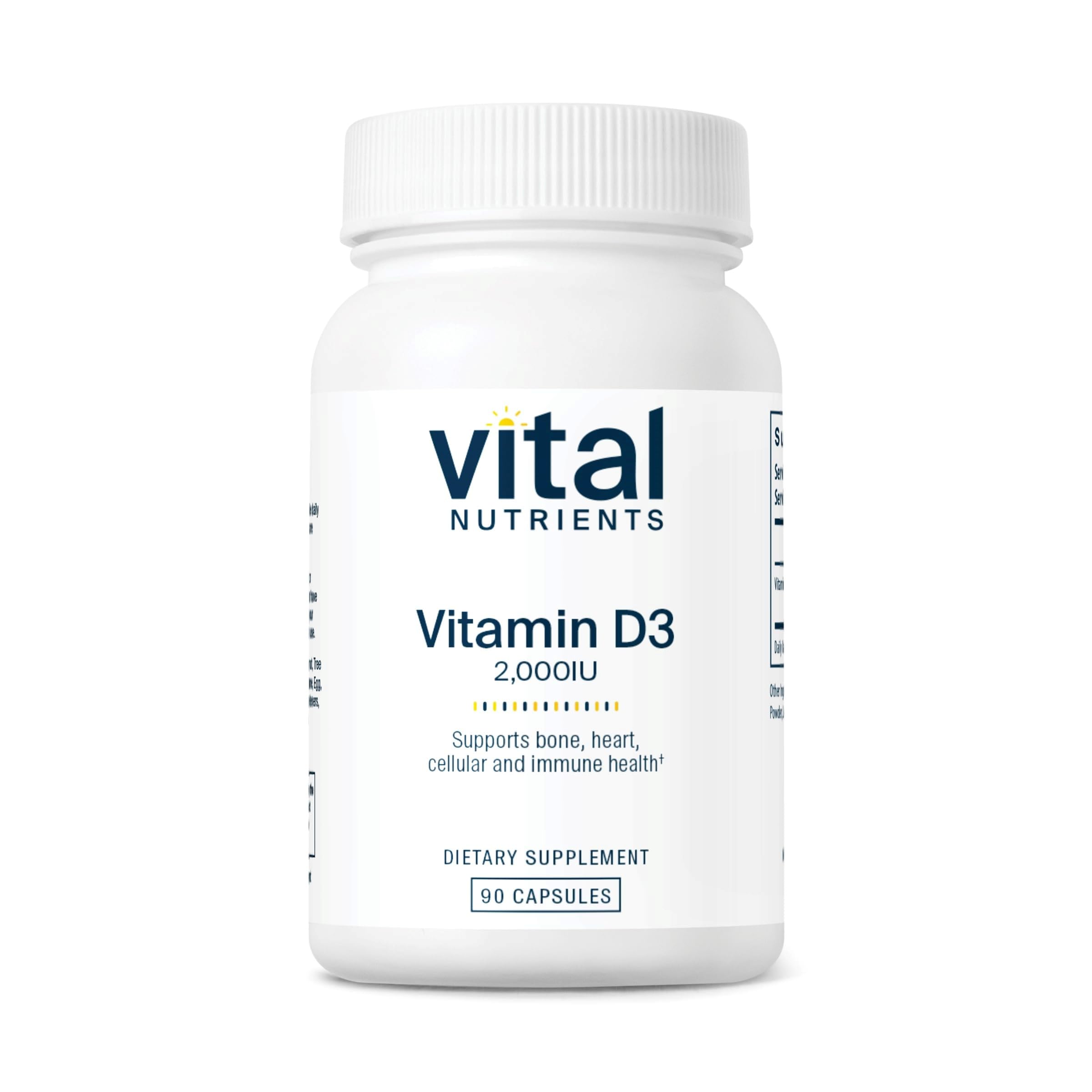 Vital Nutrients Vitamin D 2000 IU | D3 for Bones, Immunity & Calcium Absorption | 90 Capsules | Gluten, Dairy & Soy Free