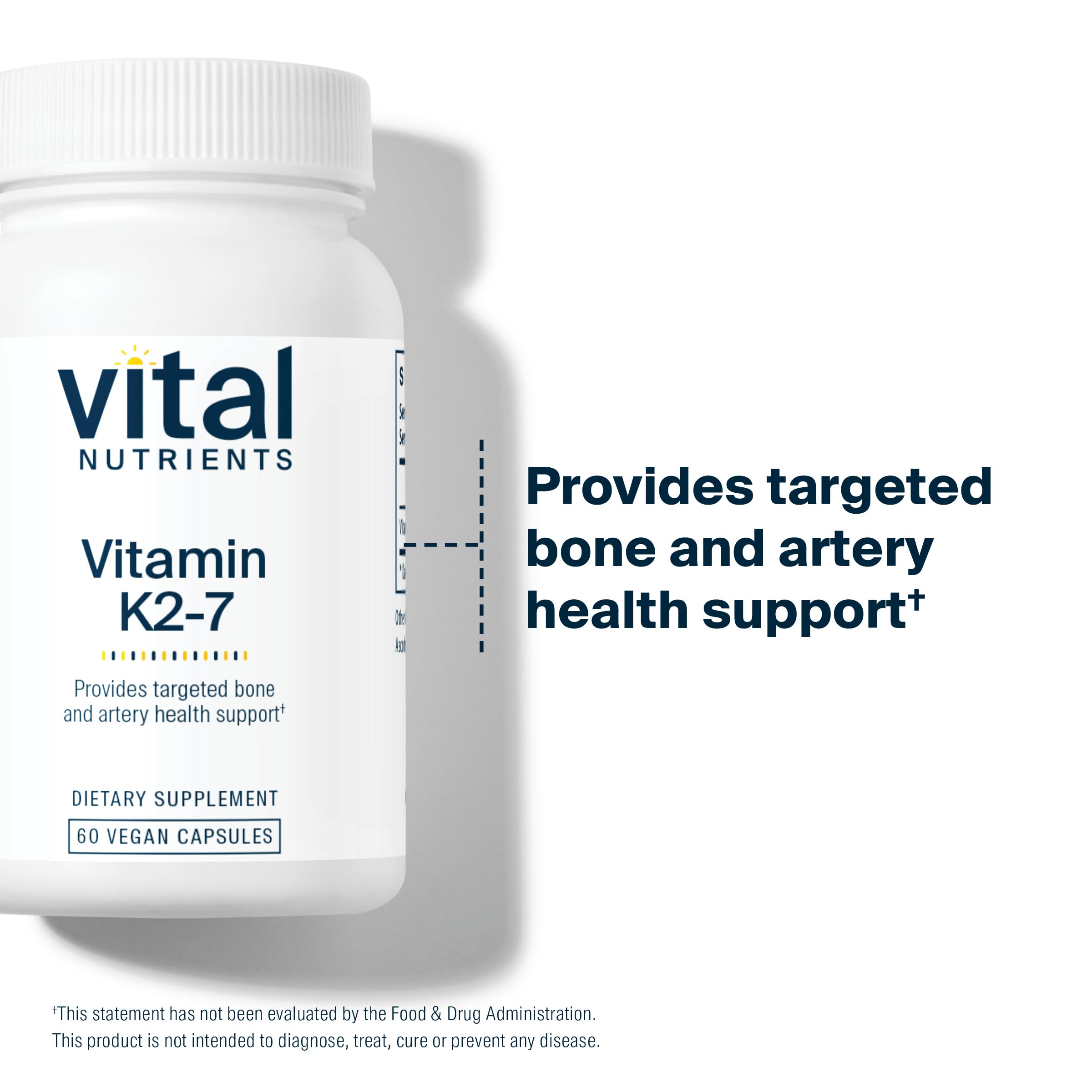 Vital Nutrients Vitamin K2-7 MK7 | Vegan, Non-GMO | 60 Capsules