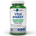 Vital Planet Vital Digest Natural Digestive Enzymes – Supports Protein, Fat & Carbohydrate Breakdown | 90 Capsules (Packaging May Vary)