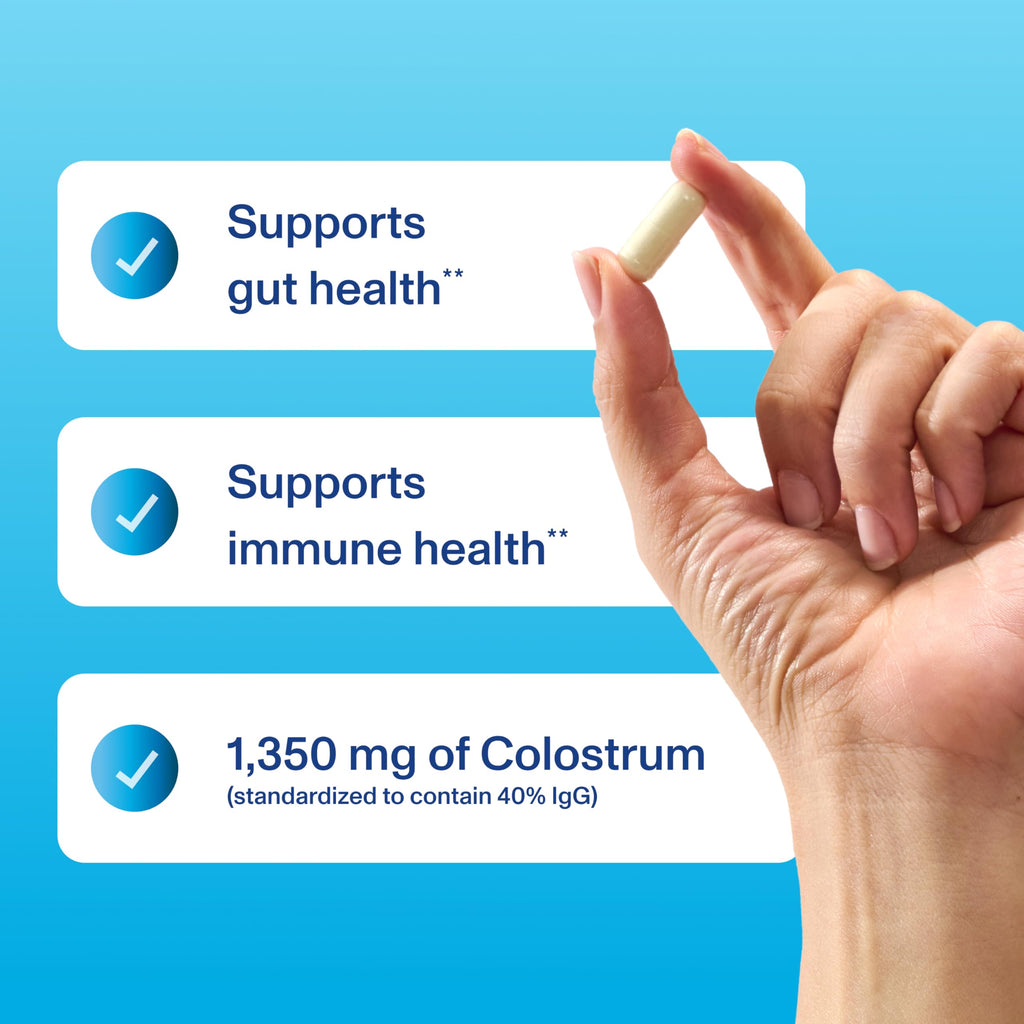 Vital Proteins Bovine Colostrum Capsules - Unflavored, 90 Count | 40% IgG for Gut & Immune Support