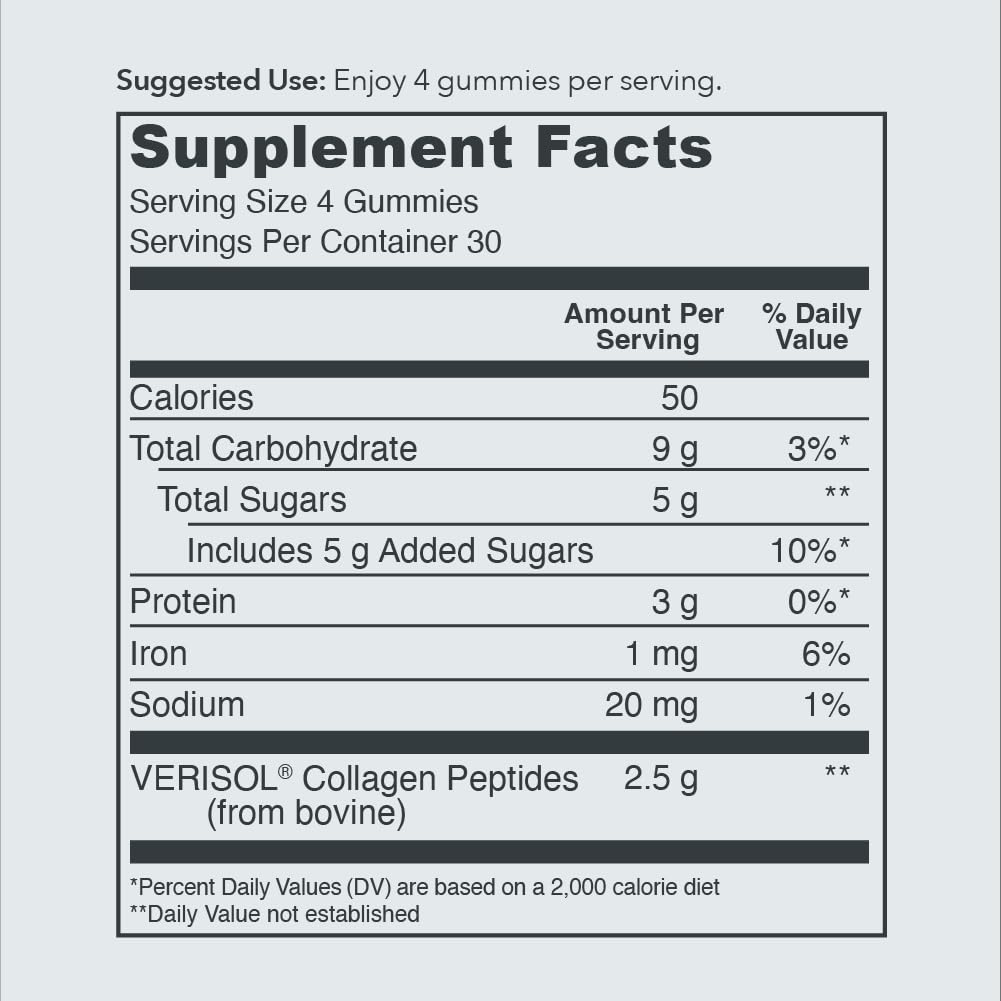 Vital Proteins Collagen Gummies – 2.5g VERISOL, 120ct x 2, Grape