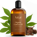 Vital Strands Castor Oil Organic & Cold Pressed – Hair & Skin Nourishment, Eyelash & Brow Serum – Hexane Free, Vegan, 8oz