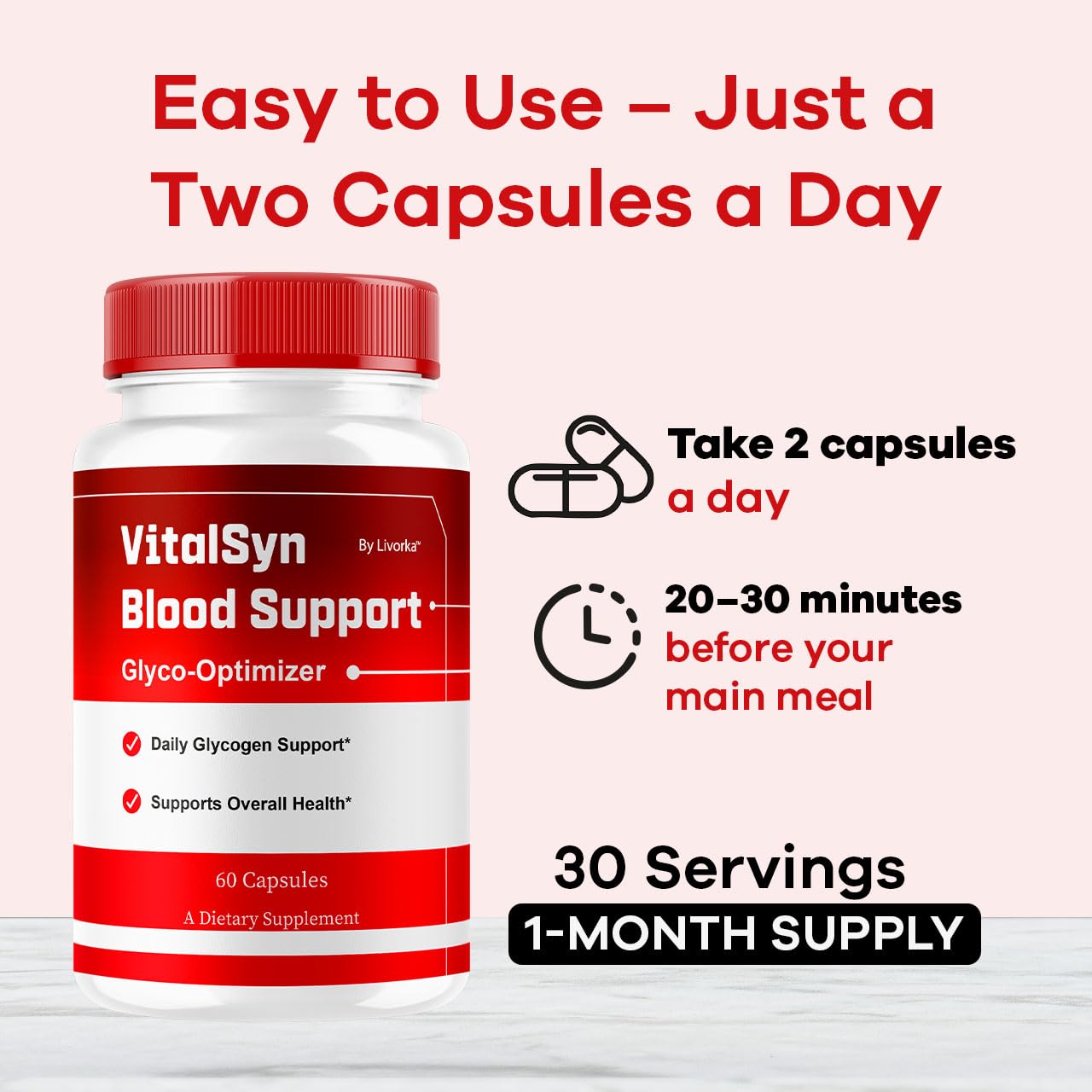 Vitalsyn Blood Support Capsules - Glyco Optimizer & Multivitamin, 60 Capsules