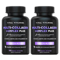 Vital Vitamins Multi Collagen Plus (2-Pack) – Biotin, Hyaluronic Acid & Vitamin C for Hair, Skin, Nails | Type I–X Collagen (Women & Men)