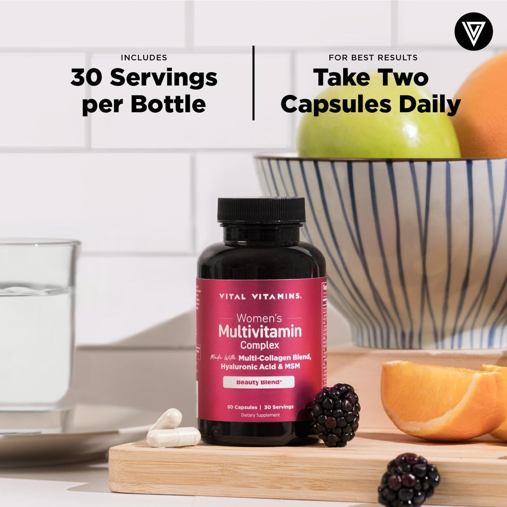 Vital Vitamins Women's Multivitamin Complex – Multi-Collagen, Hyaluronic Acid & MSM