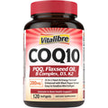 Vitalibre CoQ10 200mg + PQQ - Heart Health, Energy & Immunity | 120 Softgels
