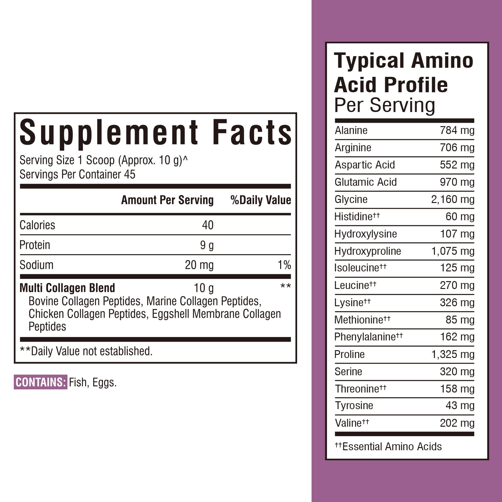 Vitalibre Multi Collagen Peptides Powder – Type I-V-X, Unflavored, 16oz, 45 Servings