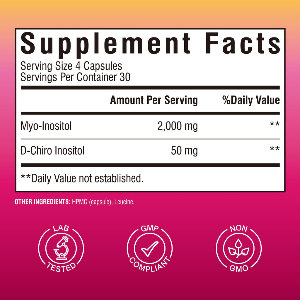 Vitalibre Inositol for Women | 40:1 Myo-Inositol & D-Chiro | 120 Vegan Capsules