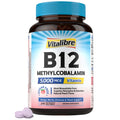 Vitalibre Vitamin B12 Sublingual 5000 mcg – Vegan Methylcobalamin, Peach