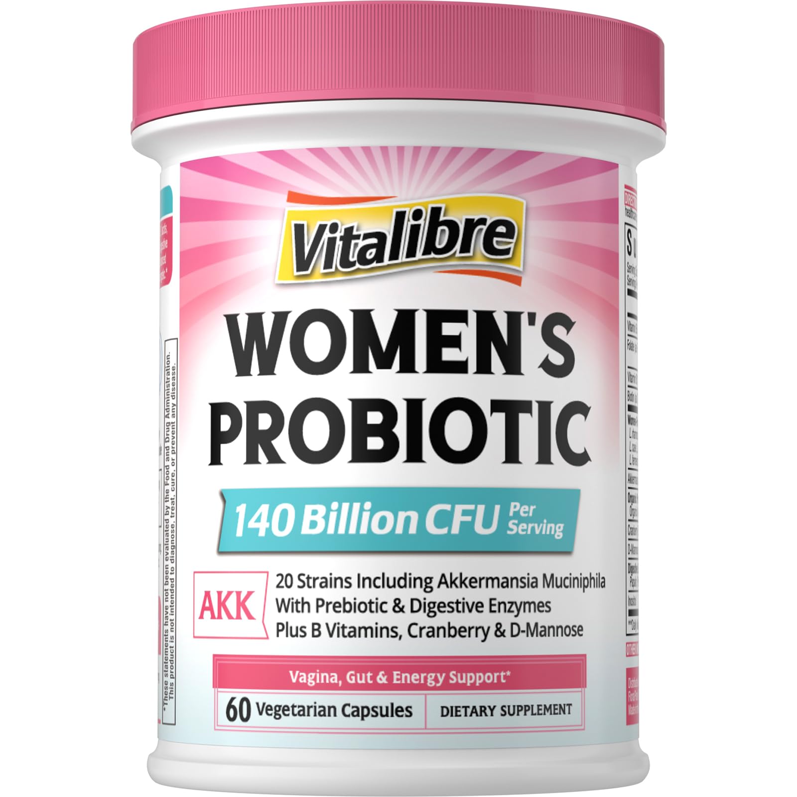 Vitalibre Women's Probiotic Plus - 140B CFU, 19 Strains, Akkermansia