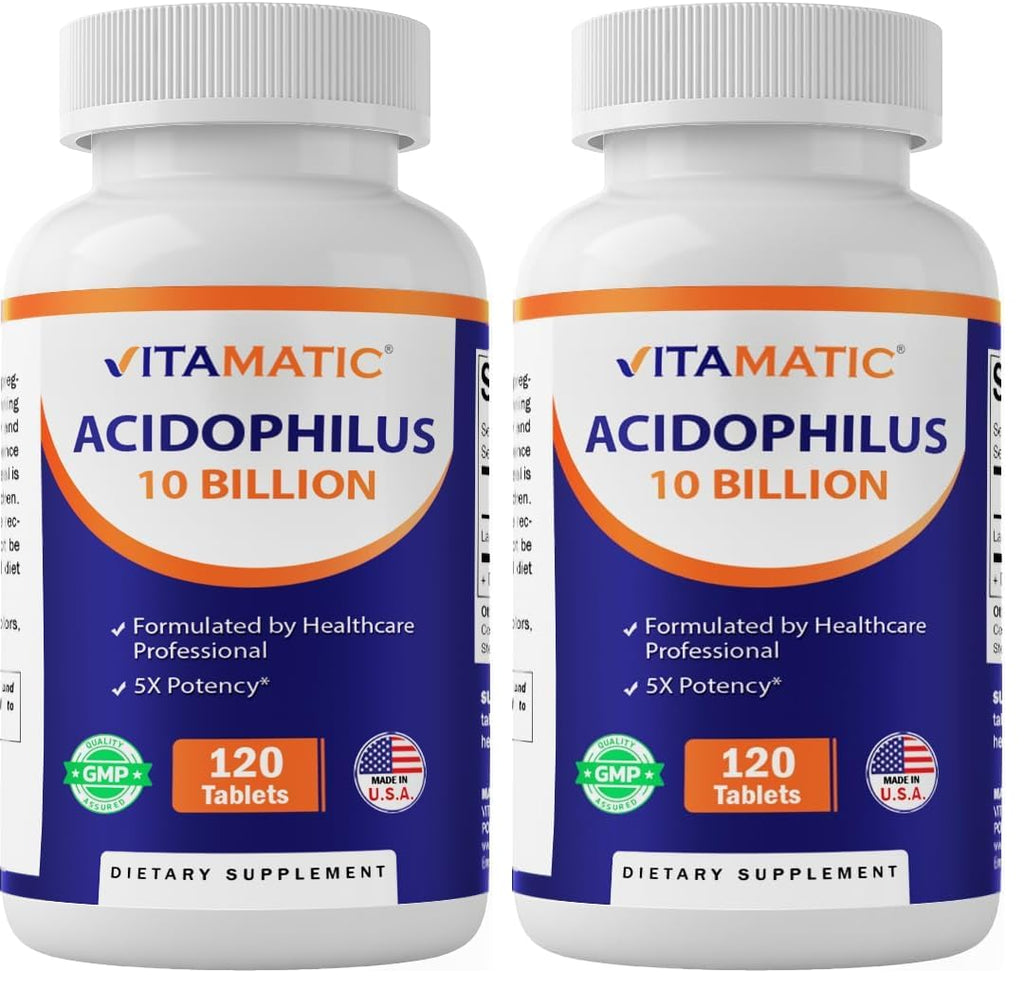 Vitamatic Acidophilus Probiotic – 10B CFU, 120 Tablets (Pack of 2)