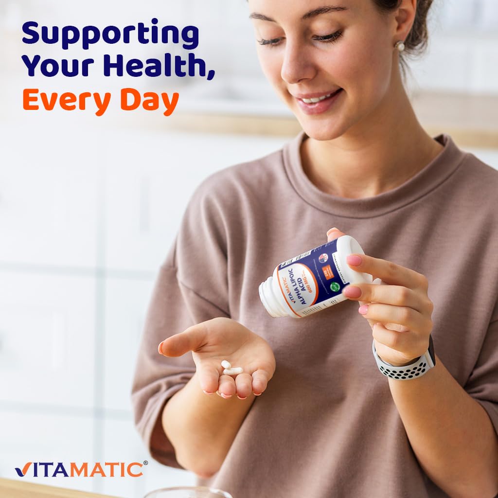 Vitamatic ALA 600mg – 240 Veg Capsules (Pack of 2) | Non-GMO & Gluten Free