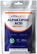 Vitamatic Pure Alpha Lipoic Acid (ALA) 600mg Per Serving - 167 Servings - Non-GMO & Gluten Free