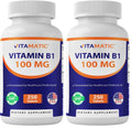 Vitamatic Vitamin B1 100mg – 250 Vegetarian Tablets | Energy, Nerve & Heart Health (Pack of 2)