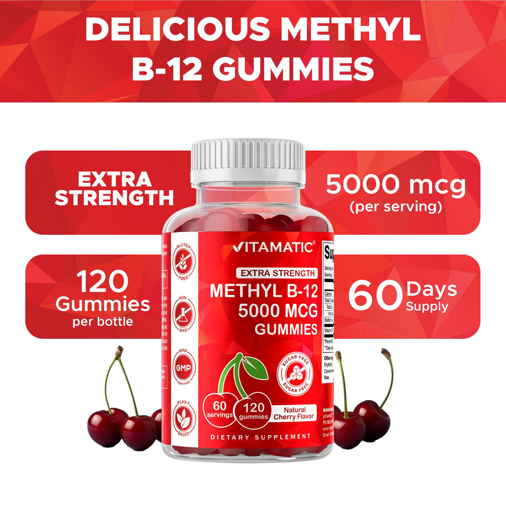 Vitamatic Extra Strength B12 5000 mcg Gummies - 120 ct, Methyl B12