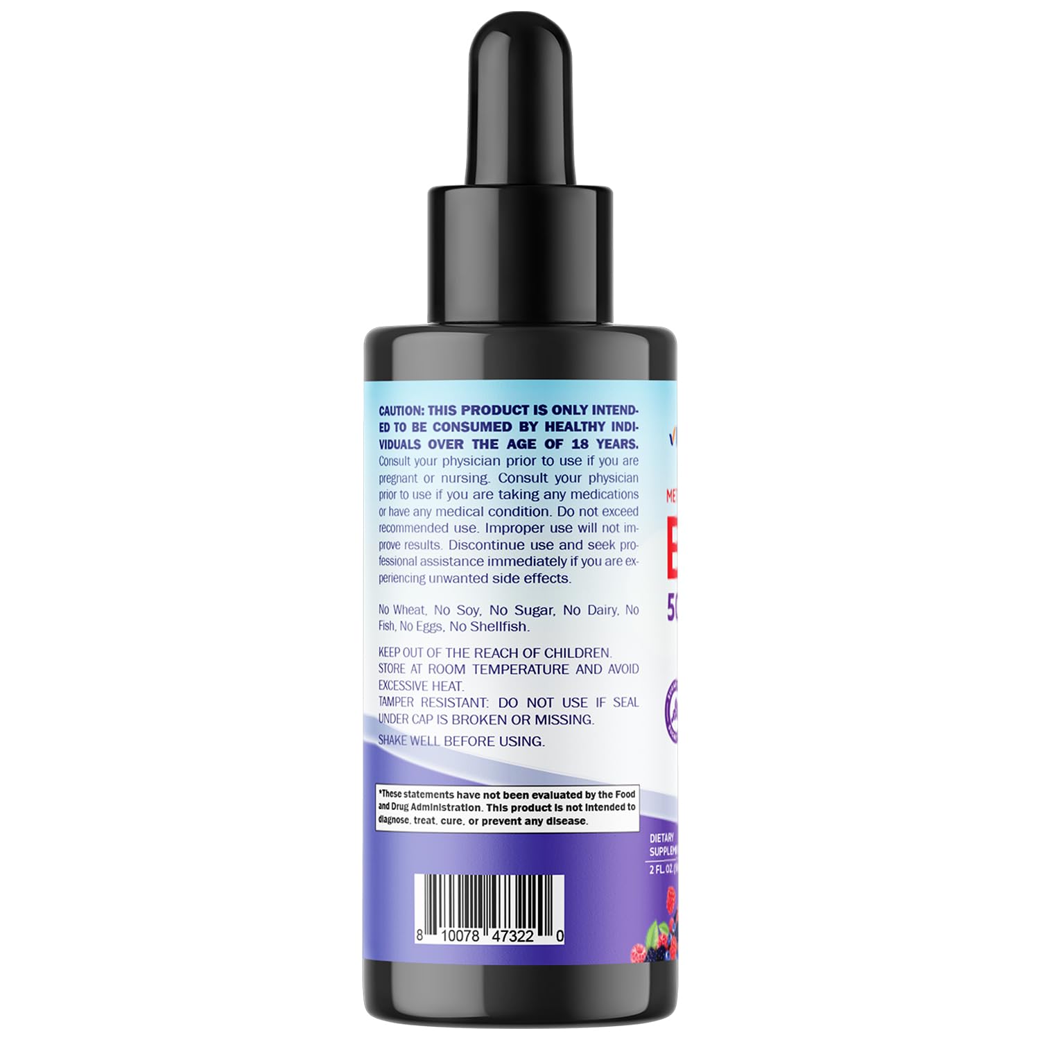 Vitamatic Liquid Vitamin B12 5000 mcg – Berry Flavor – Sublingual 2 fl oz