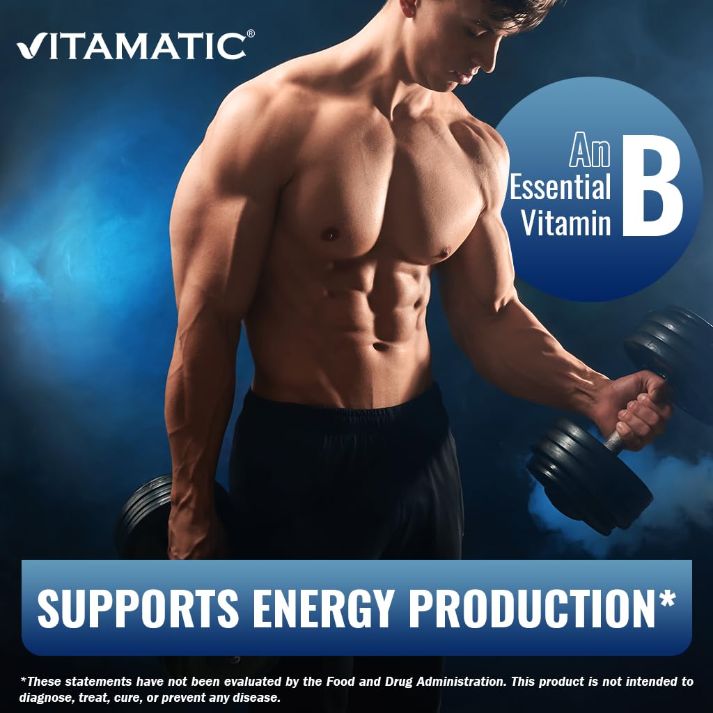 Vitamatic Vitamin B6 (Pyridoxine HCI) 500 mg – 120 Vegetarian Tablets, Pack of 2 | Energy, Metabolism & Immune Support