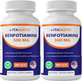 Vitamatic Benfotiamine 300 mg – Fat-Soluble Vitamin B1 – 180 Vegetarian Capsules (2 Bottles)