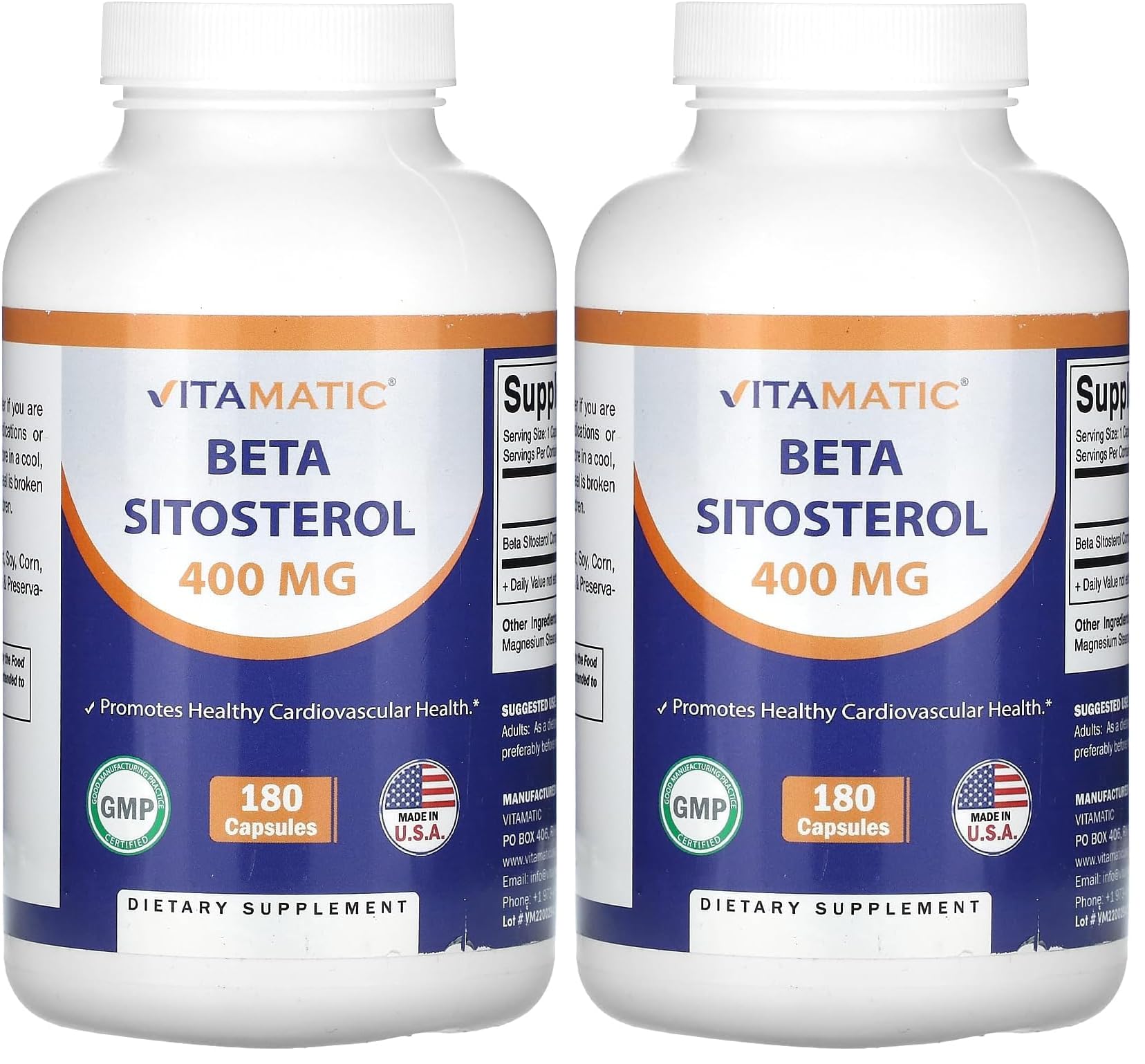 Vitamatic Beta SItosterol 400 mg – 360 Capsules (Pack of 2)