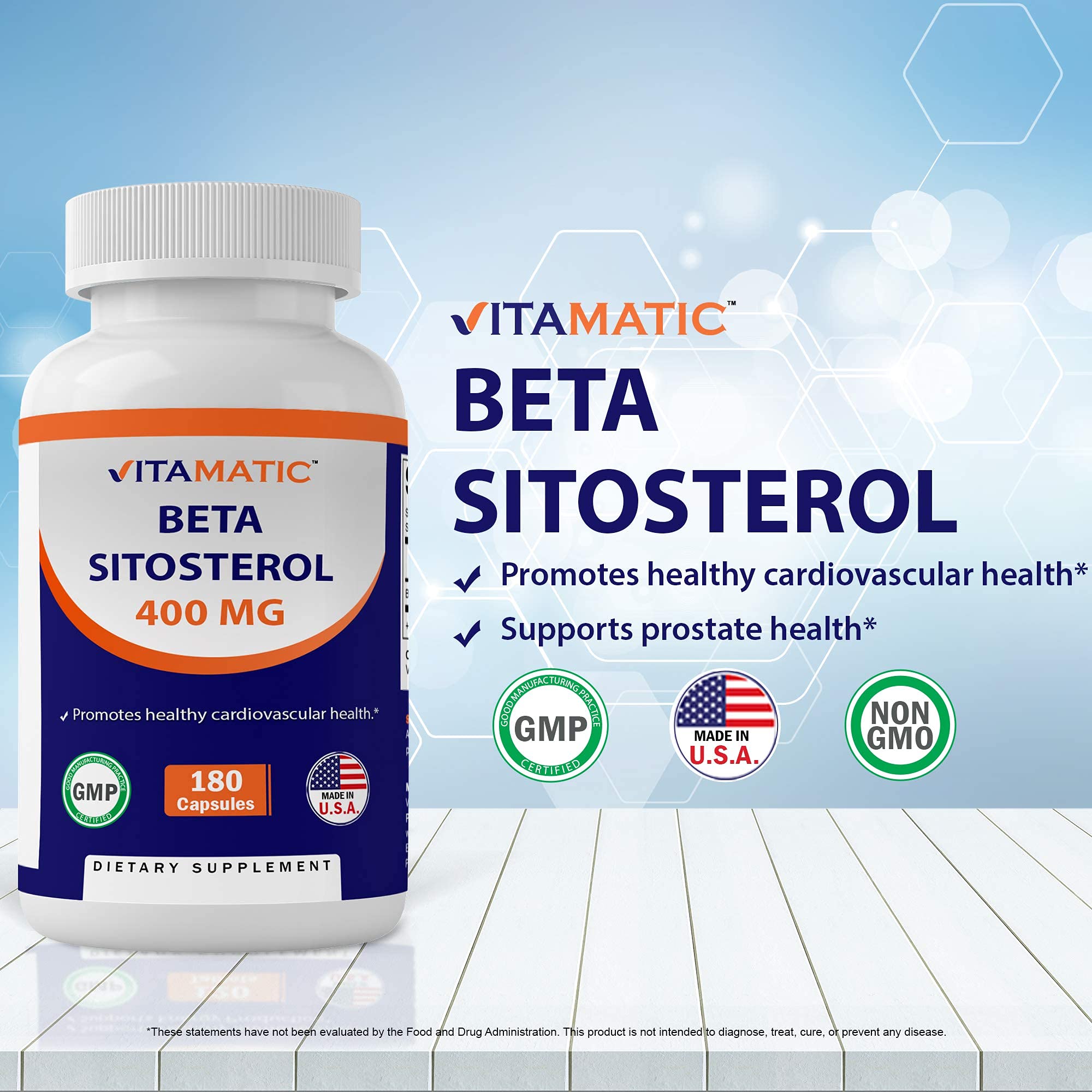 Vitamatic Beta SItosterol 400 mg – 360 Capsules (Pack of 2)