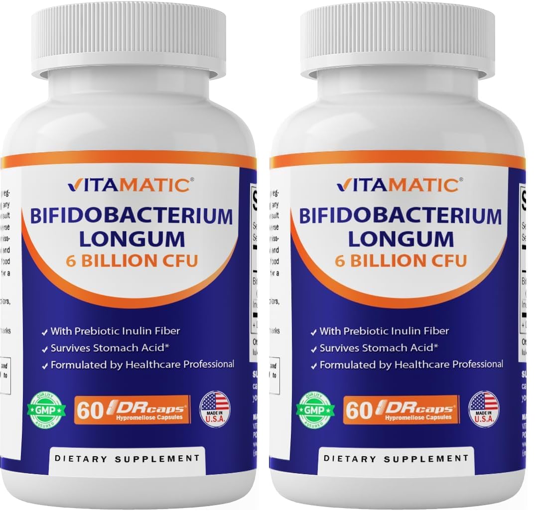 Vitamatic Bifidobacterium Longum 6B CFU DR Capsule – Pack of 2 (60 Count)