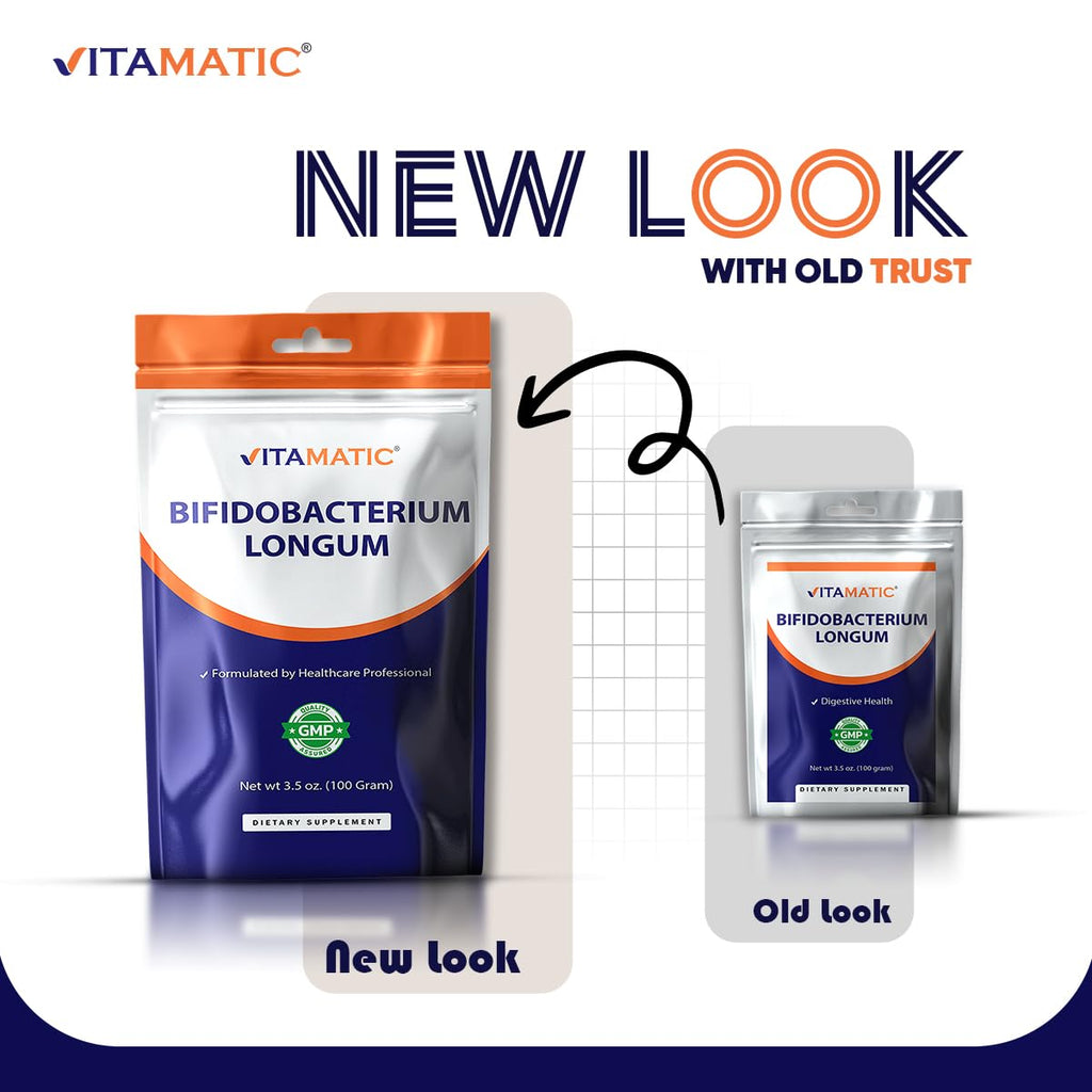 Vitamatic Bifidobacterium Longum Probiotic Powder – Digestive Health Support | 100 g, 100 Servings