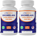 Vitamatic Bromelain Supplement 500mg - 2400 GDU/g - 180 Capsules (Pack of 2)