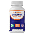 Vitamatic Chromium 1000 mcg – 365 Tablets | High Potency Picolinate | Non-GMO, Gluten Free