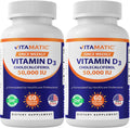 Vitamatic Vitamin D3 50K IU 2-Pack | Weekly Dose, 120 Veggie Capsules