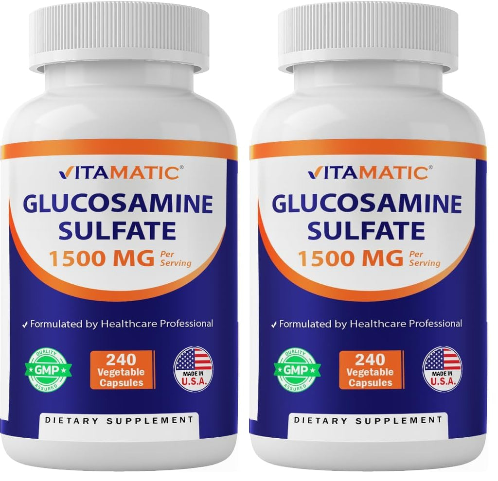 Vitamatic Glucosamine Sulfate 1500mg – 120 Servings, 240 Capsules (Pack of 2)