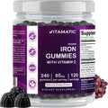 Vitamatic Iron 65 mg Gummies – 240 Vegan Iron Gummies with Vitamin C