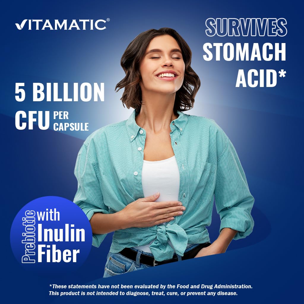 Vitamatic Lactobacillus Rhamnosus 5B/10B - 60 Count (Pack of 2) | Digestive & Immune Support