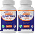 Vitamatic Melatonin 10 mg Tablets - 1-Year Supply | Berry Flavor | Vegetarian