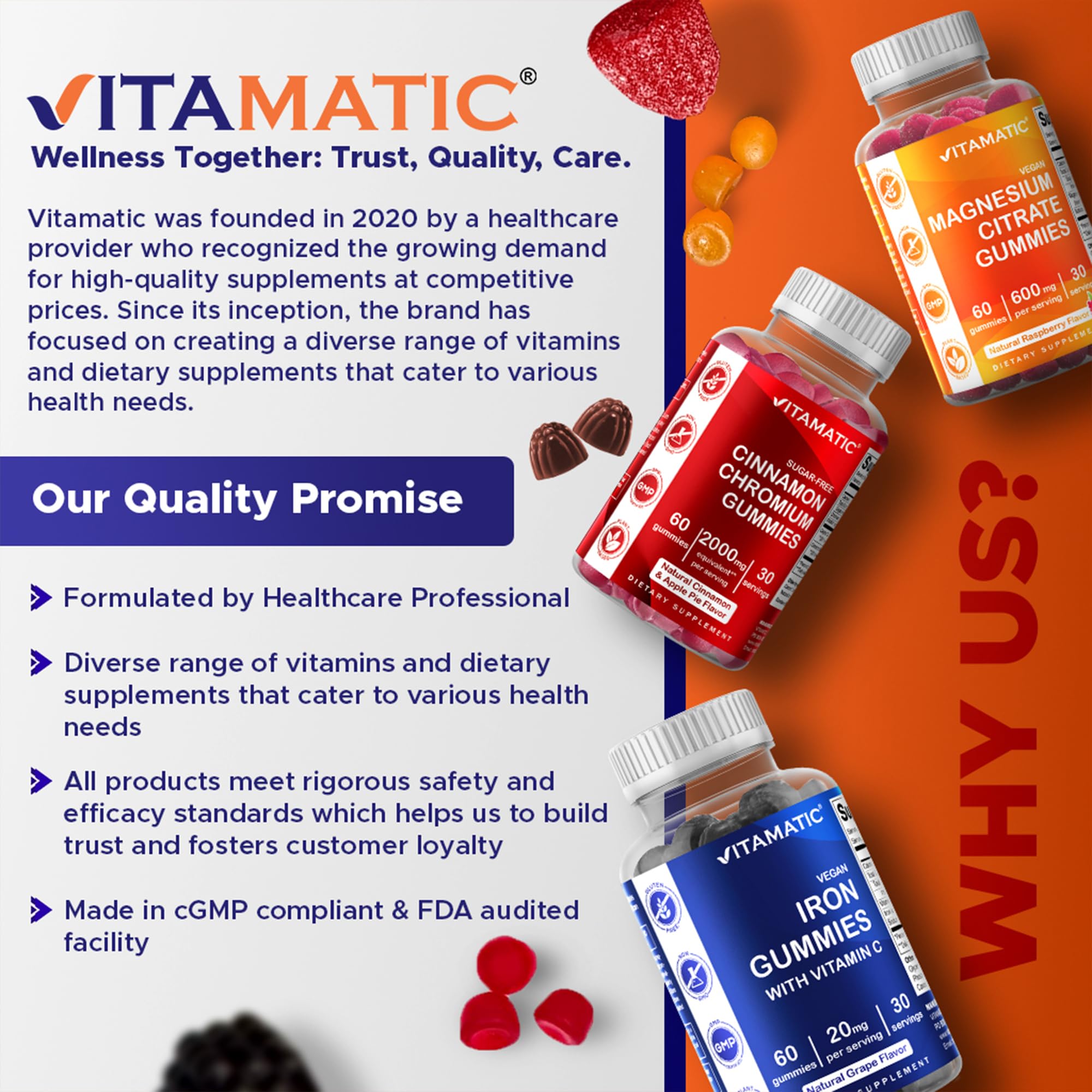 Vitamatic 2 Packs Sugar Free Moringa Gummies – 10,000 mg/Serving, Pectin-Based