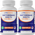 Vitamatic Nattokinase 2 Packs - 4,000 FU, Delayed Release | Made in USA