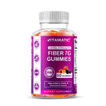 Vitamatic Prebiotic Fiber Gummies – 7g Fiber per Serving, 60 Pectin-Based, Vegan & Gluten-Free
